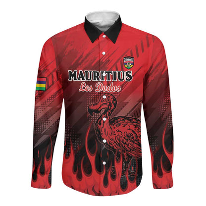 Personalised Mauritius Football Long Sleeve Button Shirt Go Les Dodos Go