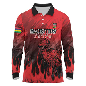 Personalised Mauritius Football Long Sleeve Polo Shirt Go Les Dodos Go