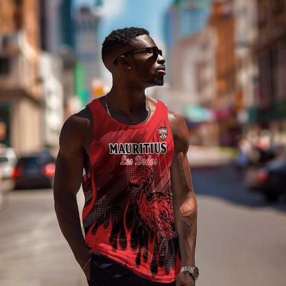 Personalised Mauritius Football Men Tank Top Go Les Dodos Go