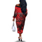 Personalised Mauritius Football Off The Shoulder Long Sleeve Dress Go Les Dodos Go