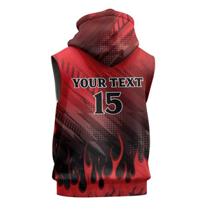 Personalised Mauritius Football Sleeveless Zip Hoodie Go Les Dodos Go - African Pride