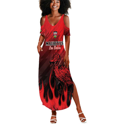Personalised Mauritius Football Summer Maxi Dress Go Les Dodos Go