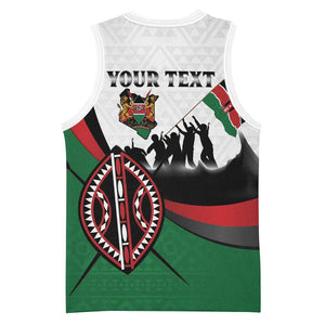 Personalised Kenya Basketball Jersey Madaraka Day - Maasai Shield LT15