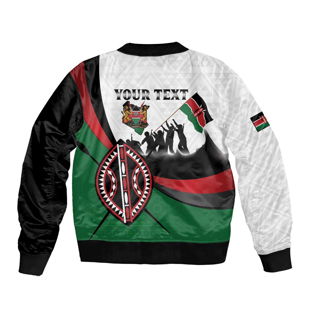 Personalised Kenya Bomber Jacket Madaraka Day - Maasai Shield