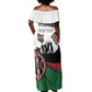 Personalised Kenya Off Shoulder Maxi Dress Madaraka Day - Maasai Shield