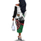 Personalised Kenya Off The Shoulder Long Sleeve Dress Madaraka Day - Maasai Shield