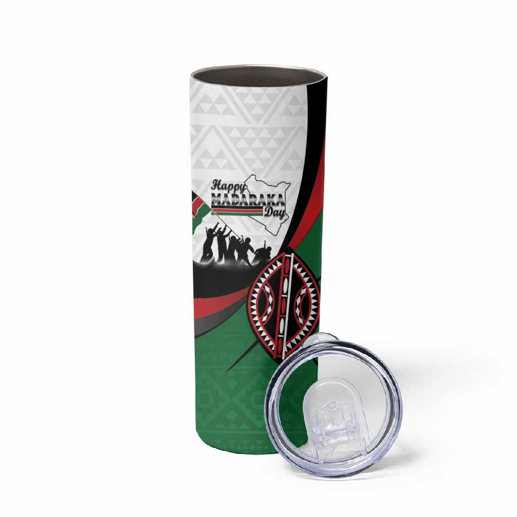 Personalised Kenya Skinny Tumbler Madaraka Day - Maasai Shield