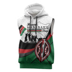 Personalised Kenya Sleeveless Hoodie Madaraka Day - Maasai Shield - African Pride