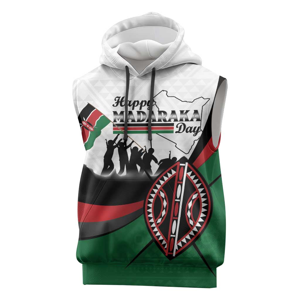Personalised Kenya Sleeveless Hoodie Madaraka Day - Maasai Shield - African Pride