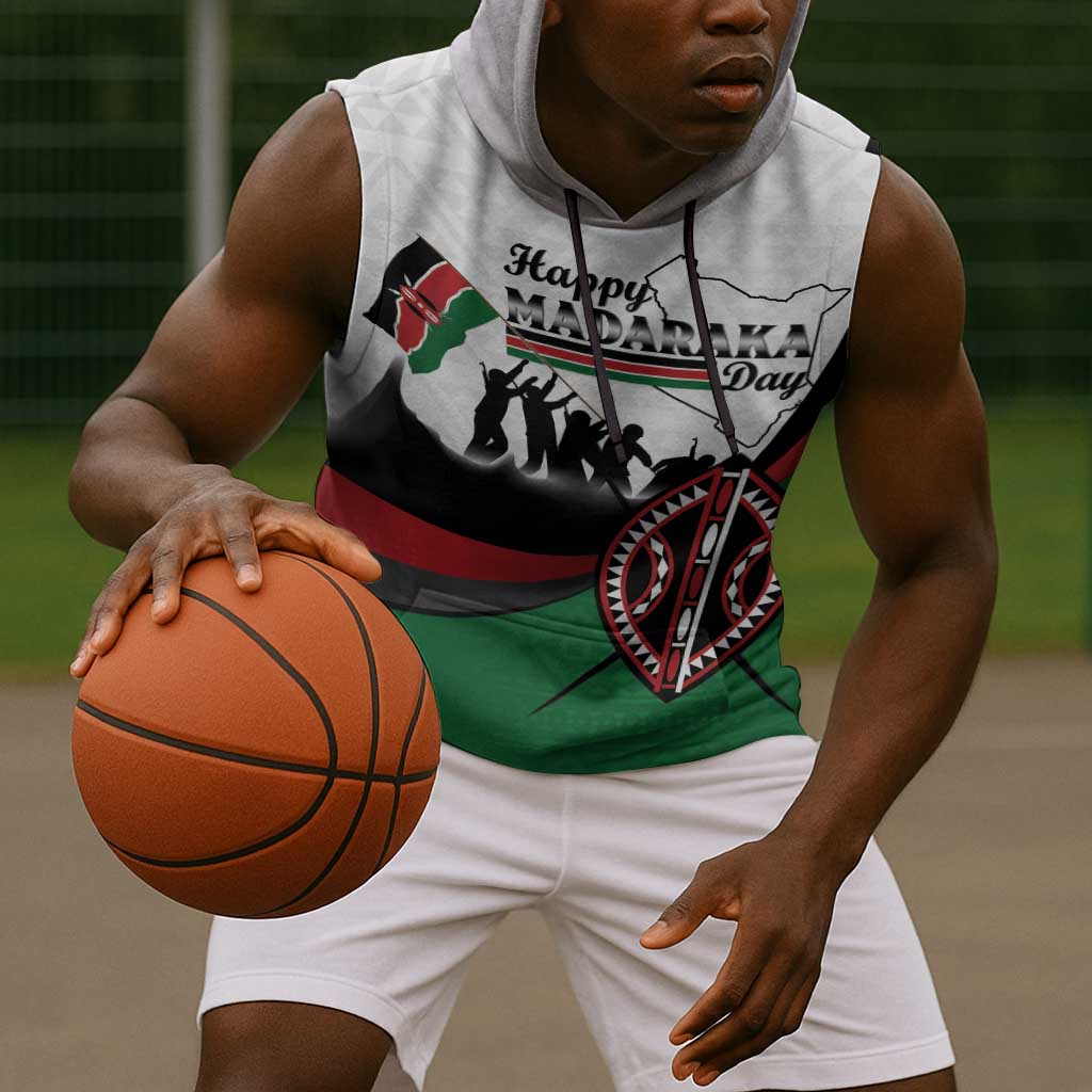 Personalised Kenya Sleeveless Hoodie Madaraka Day - Maasai Shield - African Pride