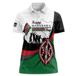 Personalised Kenya Women Polo Shirt Madaraka Day - Maasai Shield