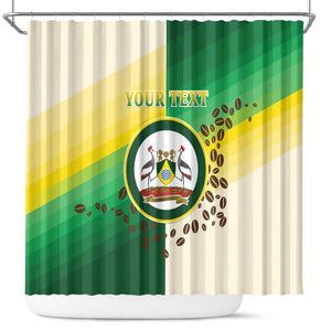 Personalised Nairobi Kenya Shower Curtain Coat Of Arms With Coffee