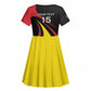 Jamhuri ya Uganda Rugby Custom Kid Short Sleeve Dress With Black Crowned Crane Mascot