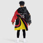 Jamhuri ya Uganda Rugby Custom Kid Wearable Blanket Hoodie With Black Crowned Crane Mascot