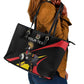 Jamhuri ya Uganda Rugby Custom Leather Tote Bag With Black Crowned Crane Mascot