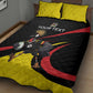 Jamhuri ya Uganda Rugby Custom Quilt Bed Set With Black Crowned Crane Mascot