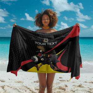 Jamhuri ya Uganda Rugby Custom Sarong With Black Crowned Crane Mascot