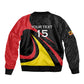 Jamhuri ya Uganda Rugby Custom Sleeve Zip Bomber Jacket With Black Crowned Crane Mascot