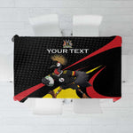 Jamhuri ya Uganda Rugby Custom Tablecloth With Black Crowned Crane Mascot