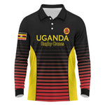 Jamhuri ya Uganda Rugby Custom Long Sleeve Polo Shirt Go Champions Cranes