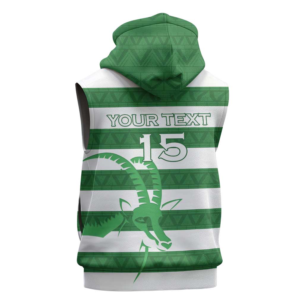 Nyika yeZimbabwe Rugby Custom Sleeveless Zip Hoodie Come On Sables - African Pride