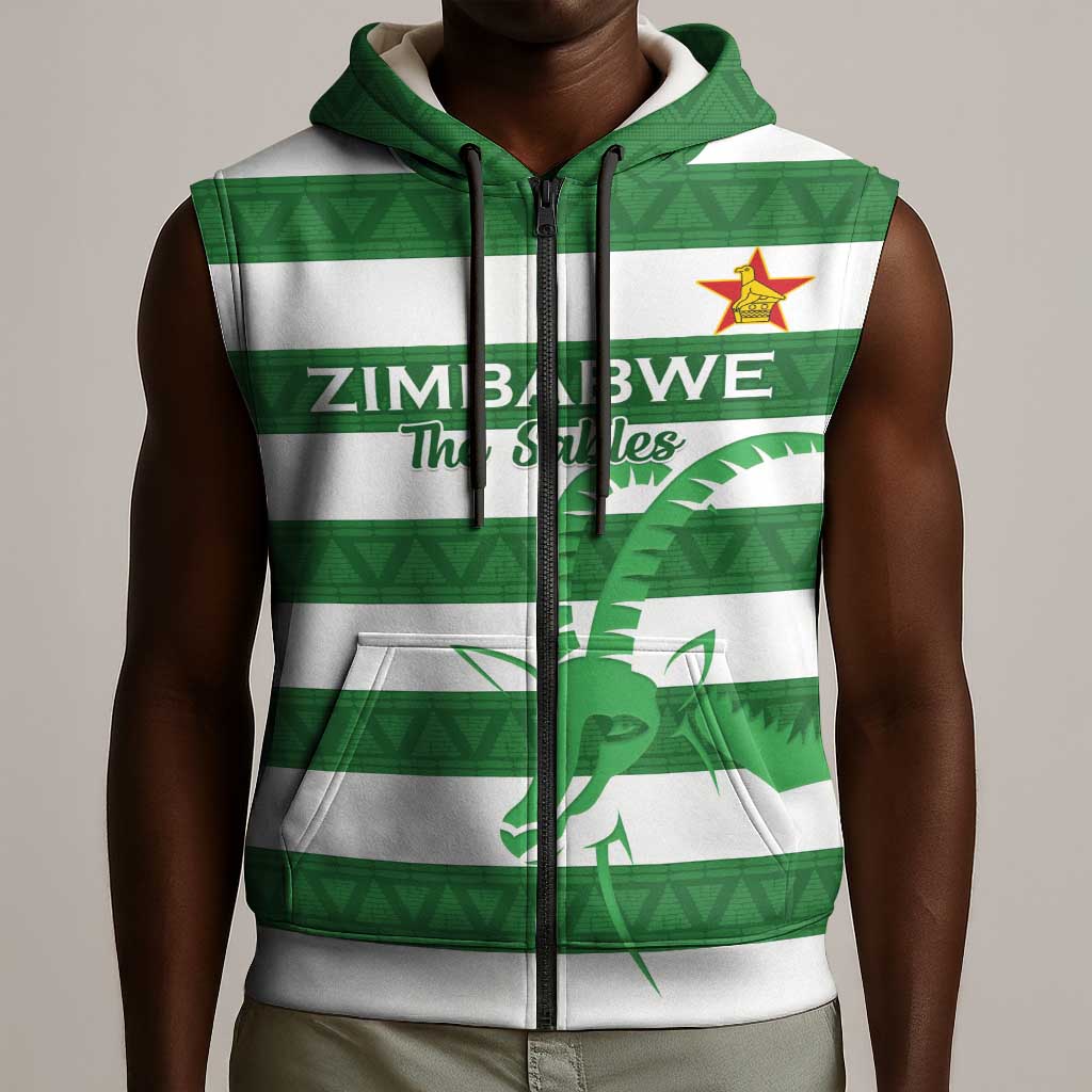 Nyika yeZimbabwe Rugby Custom Sleeveless Zip Hoodie Come On Sables - African Pride
