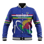 Namibia Rugby Custom Baseball Jacket African Fish Eagle - Flag Colors
