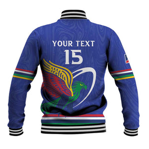 Namibia Rugby Custom Baseball Jacket African Fish Eagle - Flag Colors