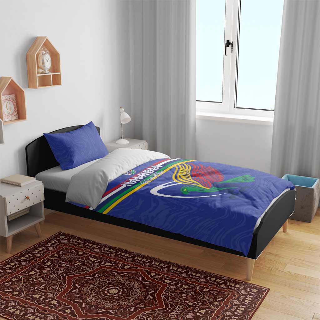 Namibia Rugby Custom Bedding Set African Fish Eagle - Flag Colors