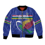 Namibia Rugby Custom Bomber Jacket African Fish Eagle - Flag Colors