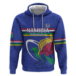 Namibia Rugby Custom Hoodie African Fish Eagle - Flag Colors