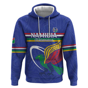 Namibia Rugby Custom Hoodie African Fish Eagle - Flag Colors