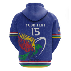 Namibia Rugby Custom Hoodie African Fish Eagle - Flag Colors