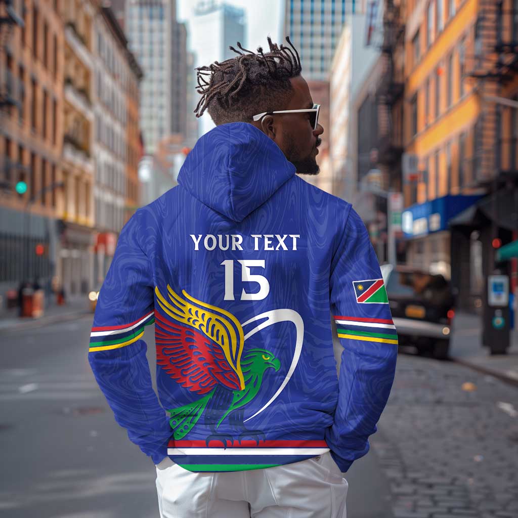 Namibia Rugby Custom Hoodie African Fish Eagle - Flag Colors
