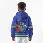 Namibia Rugby Custom Kid Hoodie African Fish Eagle - Flag Colors