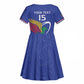 Namibia Rugby Custom Kid Short Sleeve Dress African Fish Eagle - Flag Colors