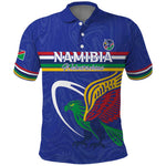 Namibia Rugby Custom Polo Shirt African Fish Eagle - Flag Colors