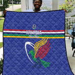 Namibia Rugby Custom Quilt African Fish Eagle - Flag Colors