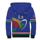 Namibia Rugby Custom Sherpa Hoodie African Fish Eagle - Flag Colors