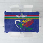 Namibia Rugby Custom Tablecloth African Fish Eagle - Flag Colors