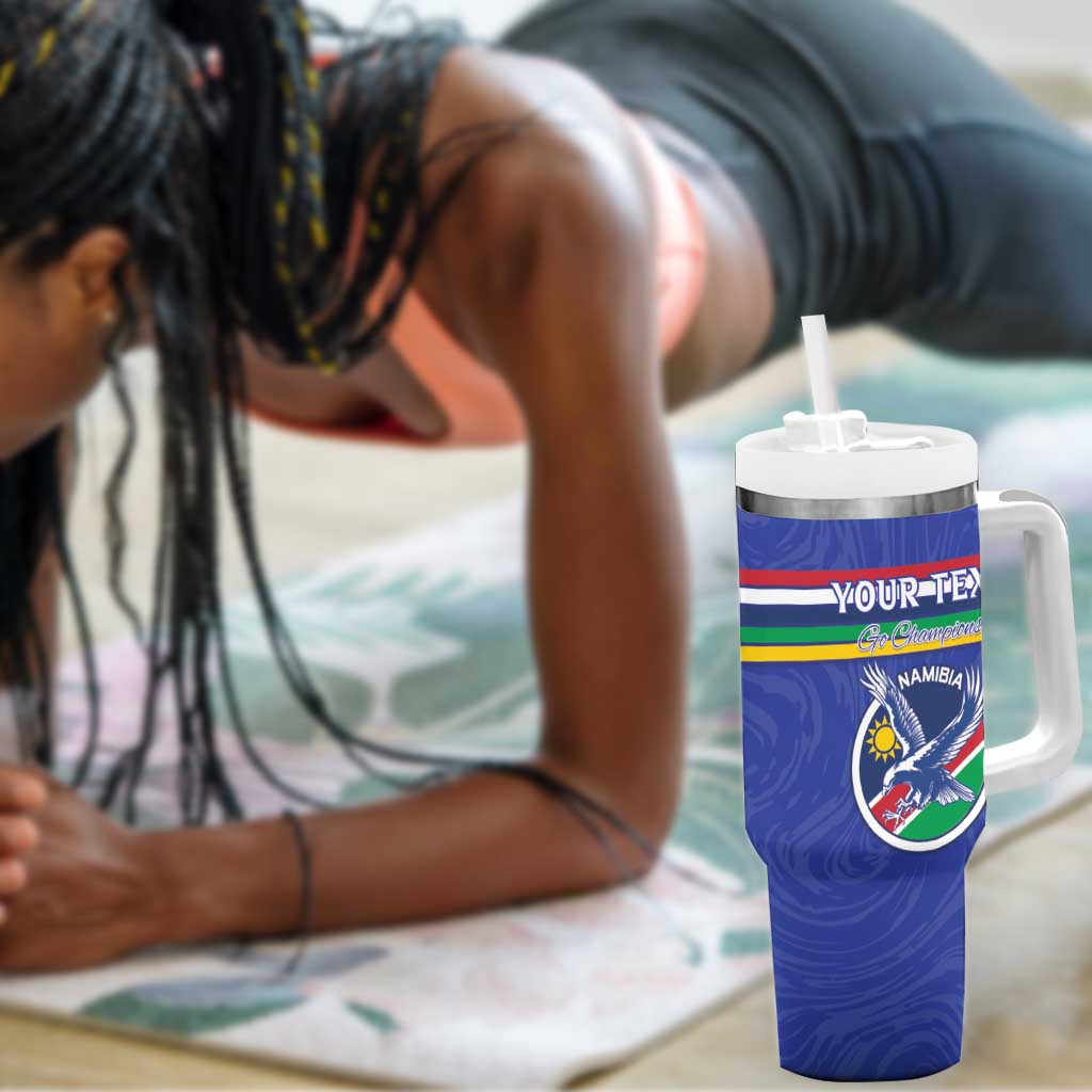 Namibia Rugby Custom Tumbler With Handle African Fish Eagle - Flag Colors
