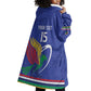 Namibia Rugby Custom Wearable Blanket Hoodie African Fish Eagle - Flag Colors