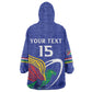 Namibia Rugby Custom Wearable Blanket Hoodie African Fish Eagle - Flag Colors