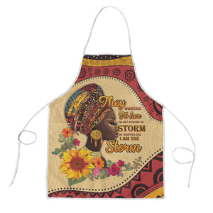 Black History Month Apron African Woman Afro I Am The Storm