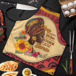 Black History Month Apron African Woman Afro I Am The Storm