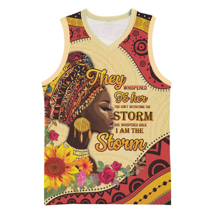 African Woman Basketball Jersey I Am The Storm LT15