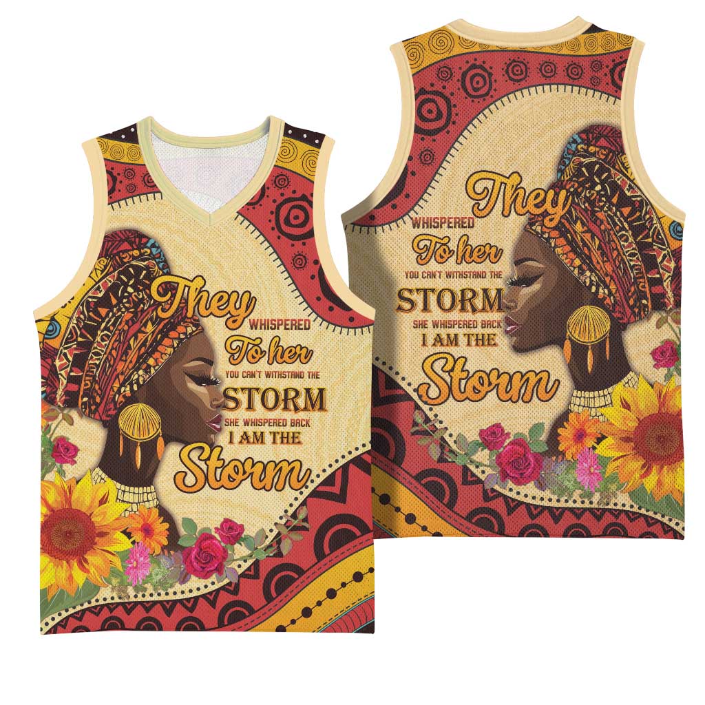 African Woman Basketball Jersey I Am The Storm LT15