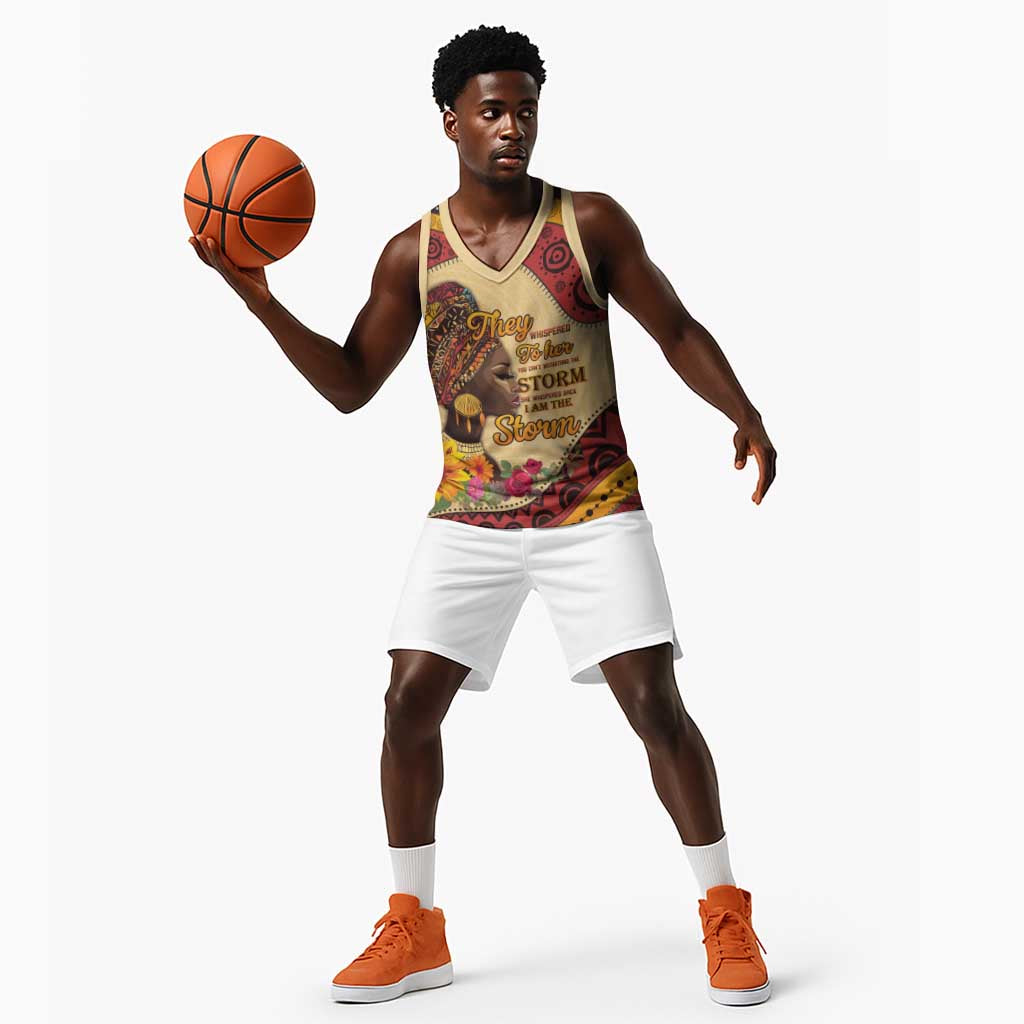 African Woman Basketball Jersey I Am The Storm LT15