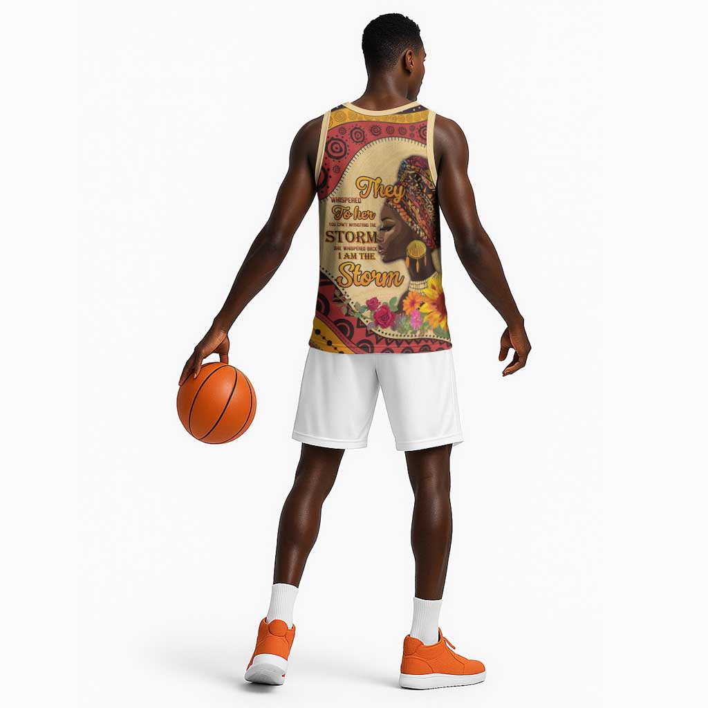 African Woman Basketball Jersey I Am The Storm LT15