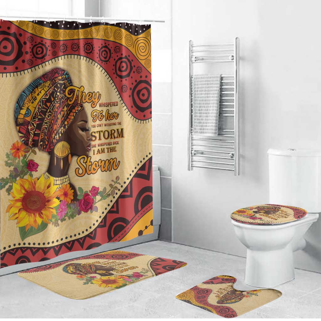 Black History Month Bathroom Set African Woman Afro I Am The Storm